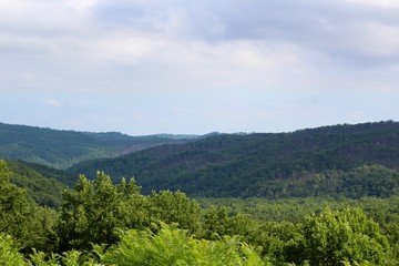 The mountain peaks and range of the Tennessee valley.