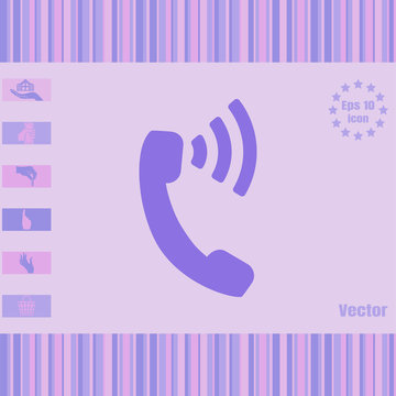 Phone vector icon with waves