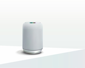 White Smart speaker. Voice control user interface smart speaker Vector realistic.