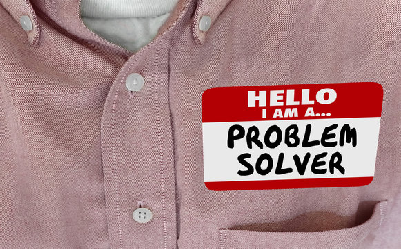 Hello Im A Problem Solver Solution FInder Name Tag 3d Illustration