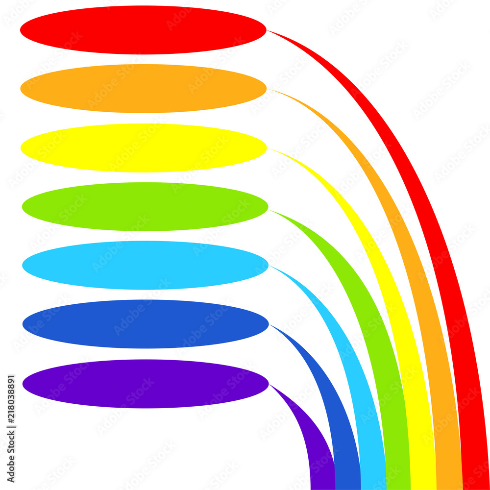 Poster vector infographic template for presentation or chart with rainbow colors. business concept with 7 s