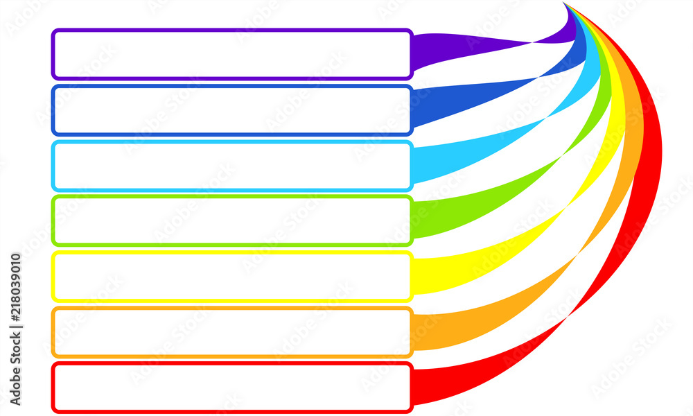 Poster vector infographic template for presentation or chart with rainbow colors. business concept with 7 s