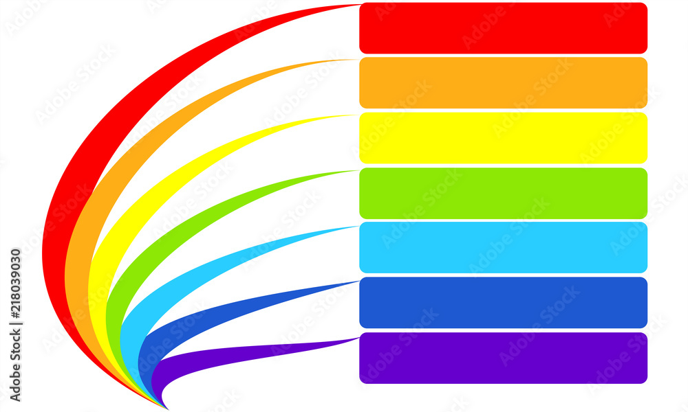 Poster vector infographic template for presentation or chart with rainbow colors. business concept with 7 s