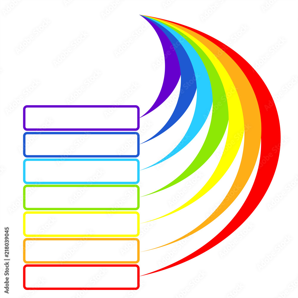 Poster vector infographic template for presentation or chart with rainbow colors. business concept with 7 s