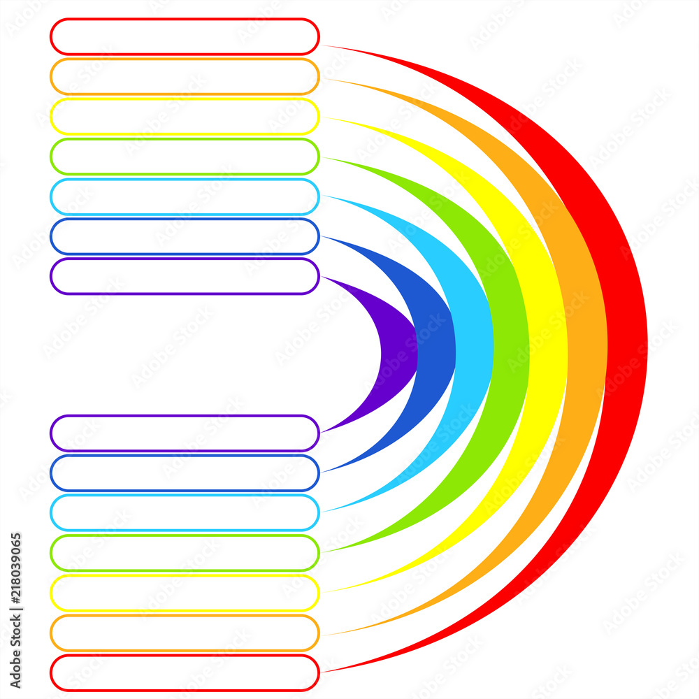 Poster vector infographic template for presentation or chart with rainbow colors. business concept with 7 s