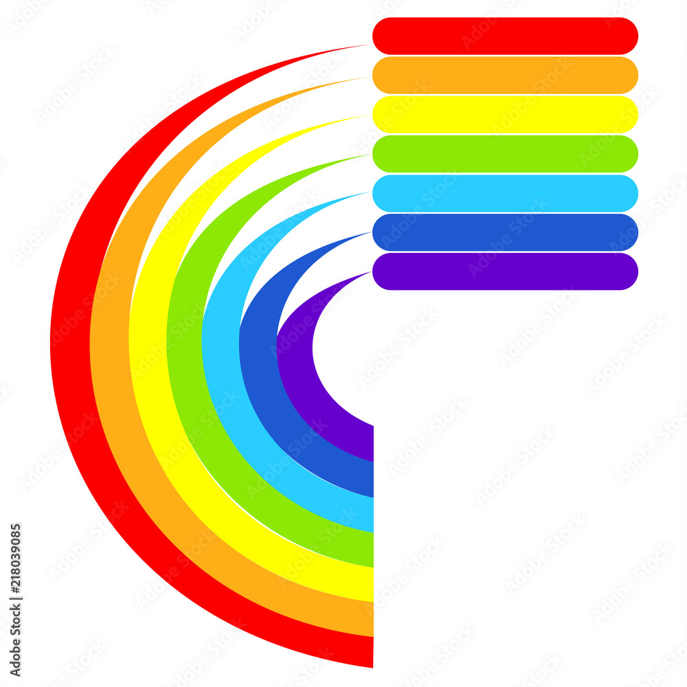 Poster vector infographic template for presentation or chart with rainbow colors. business concept with 7 s