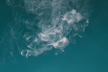 white smoke on a blue background