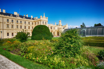 Lednice castle in the summer