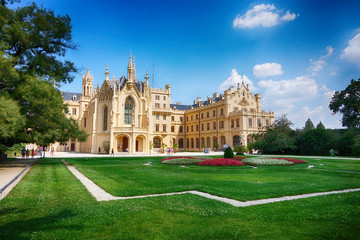 Lednice castle in the summer