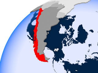 Map of Chile in red