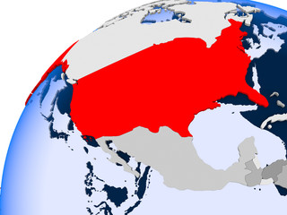 Fototapeta premium Map of USA in red