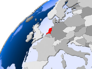 Obraz premium Map of Netherlands in red