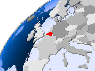 Map of Belgium in red