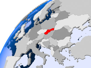 Map of Slovakia in red