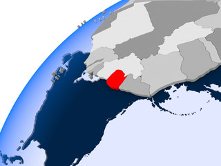 Map of Sierra Leone in red