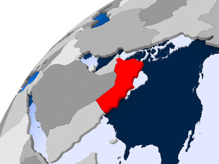 Map of Oman in red