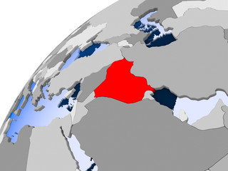 Map of Iraq in red