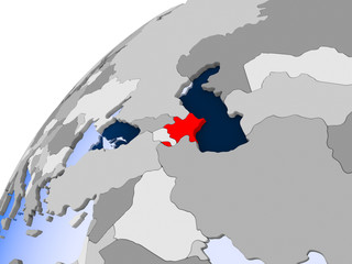 Fototapeta premium Map of Azerbaijan in red
