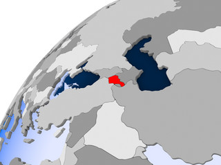 Map of Armenia in red