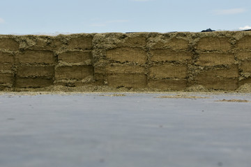 Storage silos in a trench silo. Farmin and agricultural.