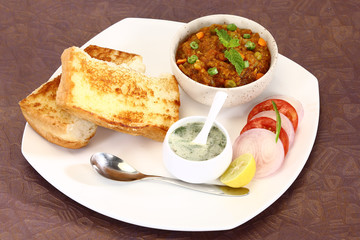 Pav bhaji Chaat, Indian Curry Dish
