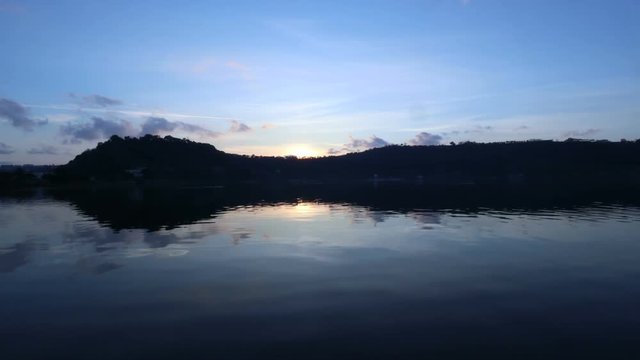 Sunset on the Lake of Averno. Pozzuoli, Italy