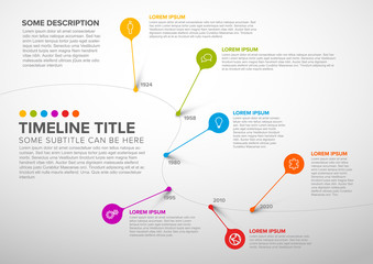 Colorful Infographic timeline report template with bubbles