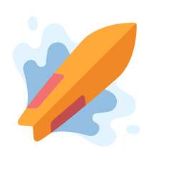 Surfing flat illustration