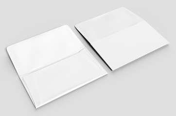 Blank white realistic remittance envelope mock up. 3d rendering illustration.
