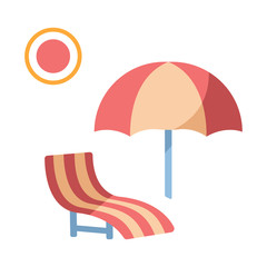 Beach chair flat illustration