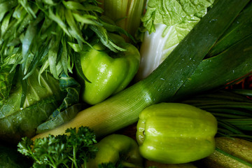 Green vegetables food background as a healthy eating concept.