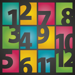 Calendar color moths numbers black background