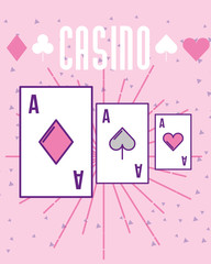 casino poker aces card gambling vector illustration