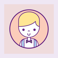 casino croupier male character portrait cartoon vector illustration