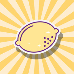 bright citurs lemon cartoon retro style vector illustration cartoon  