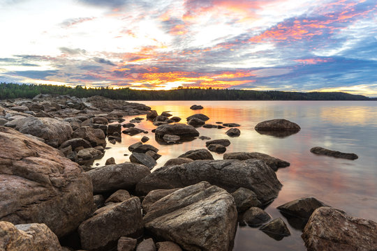 Der See Foxen In Dalsland Schweden