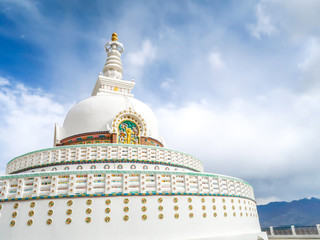 Shanti stupa in Leh Ladakh, Jammu and Kashmir, India.