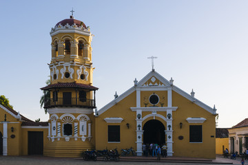 Mompos/ Magdalena/ Colombia - July 08, 2018: The church "Iglesia de Santa Barbara" was buildt in 1613