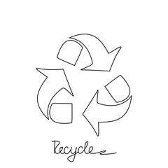 Triangular recycling symbol on white background. Environmentally friendly world. Vector Illustration of ecology the concept of info graphics. Icon. Environmentally friendly world. 