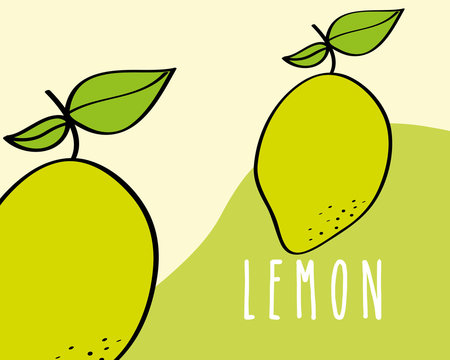 lemon fruit tropical fresh natural on colored background vector illustration