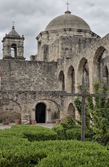 Spanish mission and cross