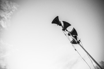 Megaphone Speakers in Black & White
