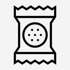 Outline Packaged cracker pixel perfect vector icon