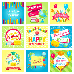 Set of gift cards for Teachers Day