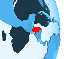 Map of Honduras in red