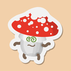 Vector emoticons mushrooms