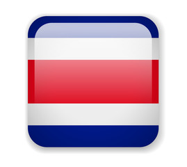 Costa Rica Flag. Bright Square Icon on a white background