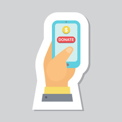 Donate buttons set. Help icon donation