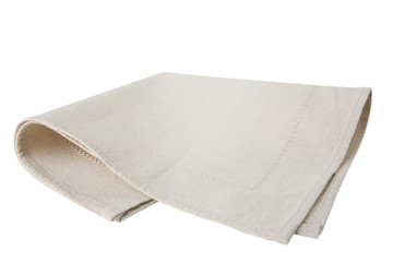 Kitchen beige towel folded isolated.