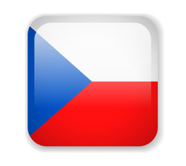 Czech Republic flag. Bright Square Icon on a white background